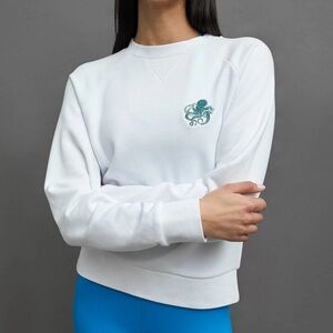 Carbon 38 Embroidered Octopus French Terry Crew Sweatshirt XS NWT